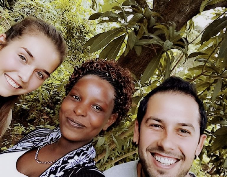 Coordinator selfie with participants