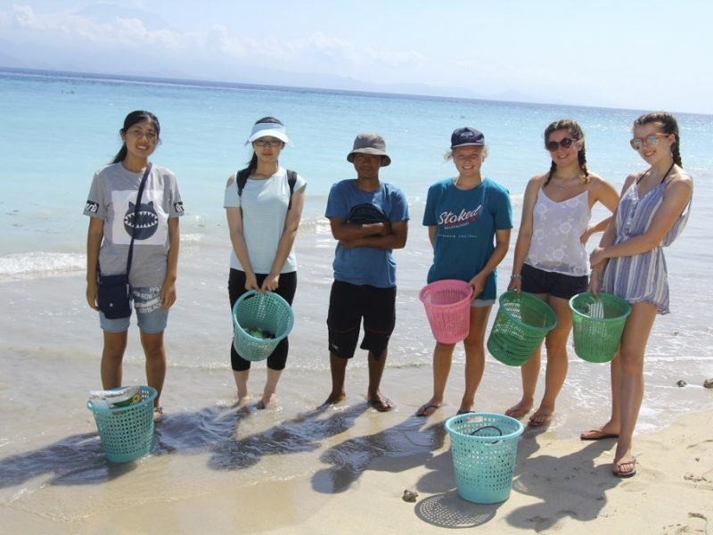 group on beach