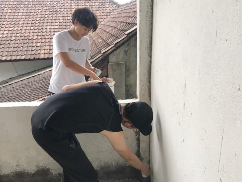 painting outside wall